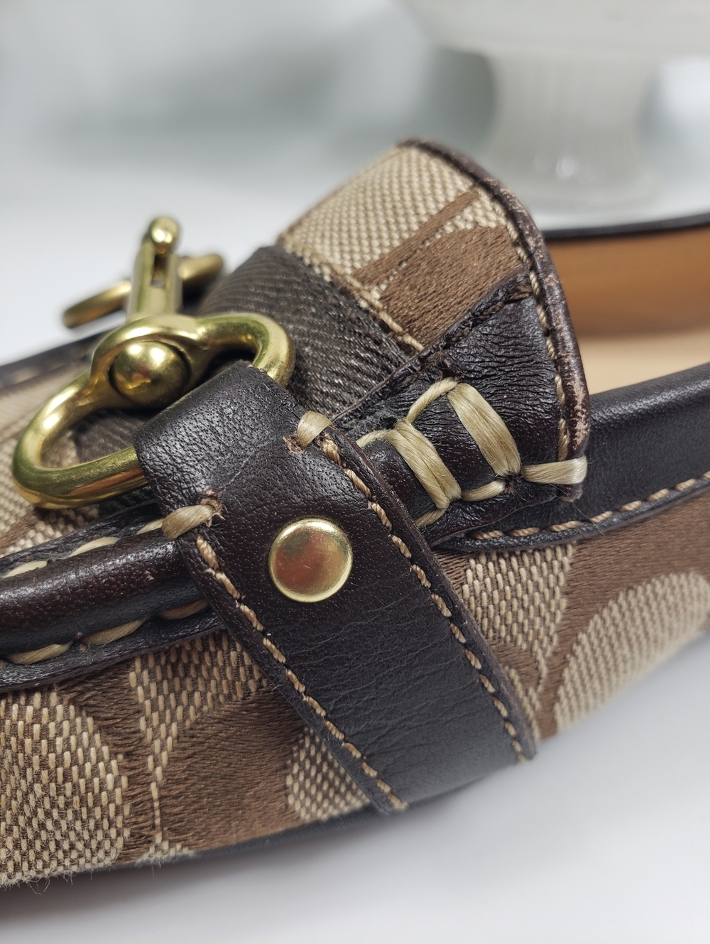 COACH Signature Canvas w/ Horsebit Buckles - Driving Loafers Classic Iconic 8 - Picture 4 of 14